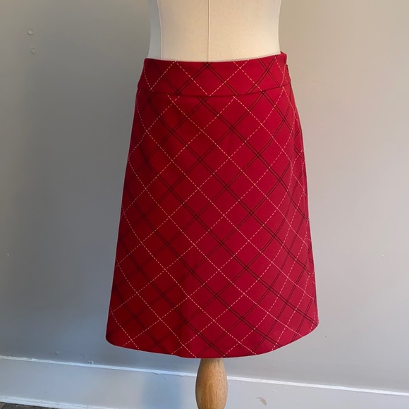 LOFT Dresses & Skirts - LOFT | Red Plaid Skirt Size 12